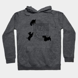 Scottish Terriers with Lion Rampant Hoodie